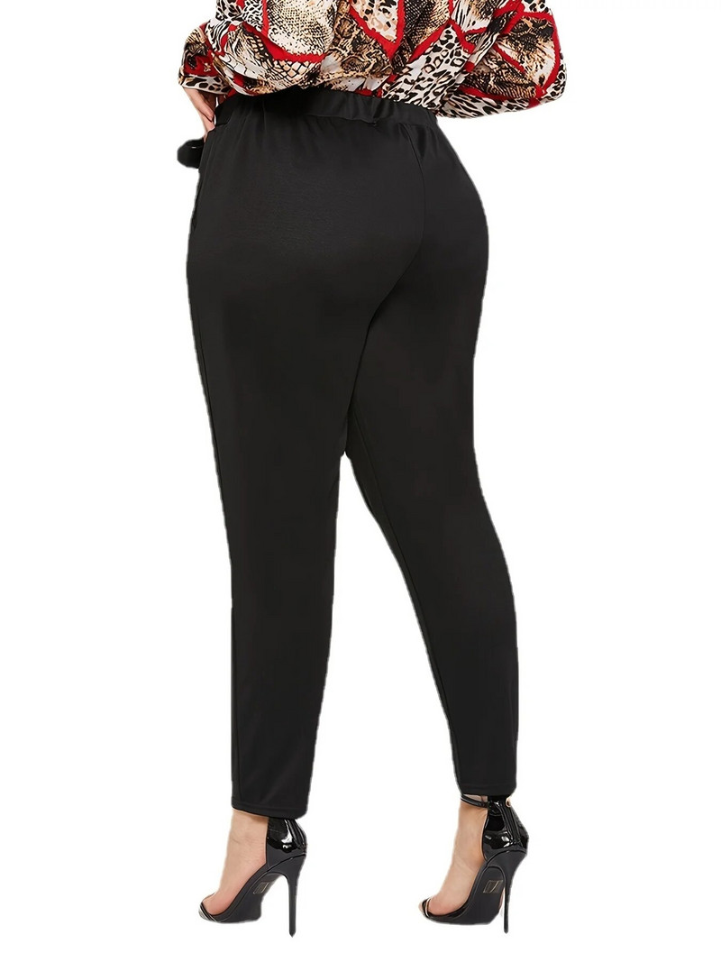 Pavasarį ir vasarą naujos moteriškos plius dydžio britiško stiliaus madingos didelės suvarstomos puošnios suvarstomos prancūziško temperamento kelnės