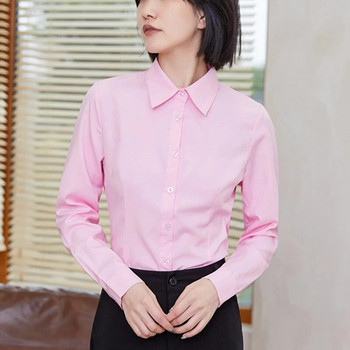 Γυναικεία πουκάμισα Λευκό πουκάμισο Γυναικεία μακρυμάνικα πουκάμισα Γυναικείες μπλούζες Ροζ πουκάμισο Μπλούζα Γυναίκα Basic 2023 Μόδα Γυναικεία μπλούζες