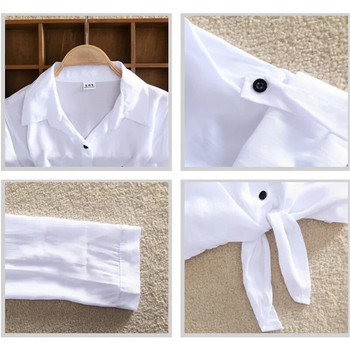 Дамски ризи Бели блузи Кимоно Летен топ Дамски ризи с щампи с букви Ръкав с обърната яка Ежедневна жилетка с принт