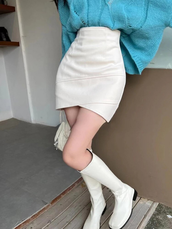 Mini BUD seelikud Naiste Lapikujulised kõrge vöökohaga õhukesed Seksikad Elegantsed Kontorid Naistele Vaba aeg Uus Soliidne Sügis Talv Trendikas Naiste Šikk