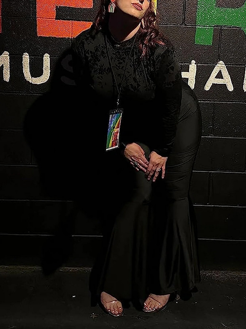 Kevadsuvised uued naiste pluss suuruses Briti High street stiilis drapeeringuga ühevärvilised lainetavad püksid