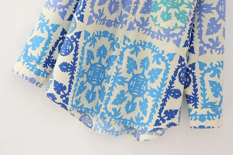 Moteriški laisvi marškiniai su spauda, 2023 m. Nauji drabužiai ilgomis rankovėmis palaidinė Šiuolaikinė moteriška laisvalaikio viršutinė blusa suknelė