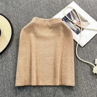 Bugilaku Κορεάτικη Μόδα Bodycon Φούστα Γυναικεία Μονόχρωμη Ψηλόμεση Μίνι Φούστες Γυναικεία Νέα άφιξη Casual Vintage Jupe