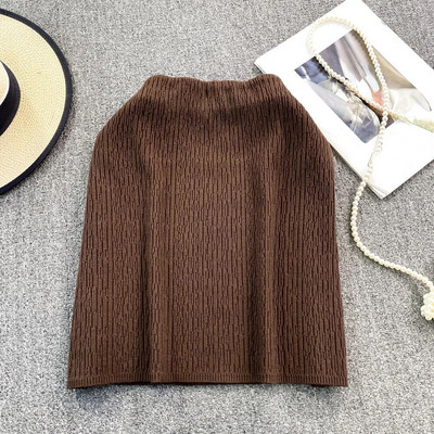 Bugilaku Κορεάτικη Μόδα Bodycon Φούστα Γυναικεία Μονόχρωμη Ψηλόμεση Μίνι Φούστες Γυναικεία Νέα άφιξη Casual Vintage Jupe