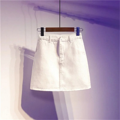 Seksualus moteriškas džinsinis mini sijonas Vasaros mados aukštu juosmeniu korėjietiškas juodas sijonas baltas komplektas klubiniai džinsai Harajuku plius dydžio medvilnė