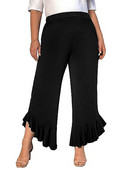 Άνοιξη και καλοκαίρι, νέες γυναικείες μονόχρωμες μονόχρωμες παντελόνια με νεράιδα στο κάτω μέρος του παντελονιού