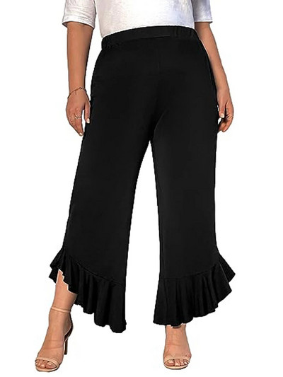 Άνοιξη και καλοκαίρι, νέες γυναικείες μονόχρωμες μονόχρωμες παντελόνια με νεράιδα στο κάτω μέρος του παντελονιού