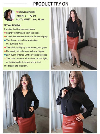 Лятна нова пристигаща дамска плътна черна шифонена блуза с дълъг ръкав Ежедневна риза Дамски корейски шикозни топове в стил BF Feminina Blusa T0