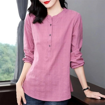 Γυναικείες μπλούζες φθινοπωρινές μπλούζες πουκάμισα Γυναικεία casual μακρυμάνικη γιακά μπλούζα DF4850