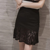 Korejska verzija, nova ženska elastična suknja visokog struka, seksi paket, suknja s ribljim repom na bokovima, velika veličina S-5XL