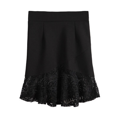 Korejska verzija, nova ženska elastična suknja visokog struka, seksi paket, suknja s ribljim repom na bokovima, velika veličina S-5XL