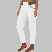 Moteriškos kišenės aukštu juosmeniu siauros kelnės Moteriškos Slim Fit Cargo Combat darbo kelnės apatinės didelio dydžio drabužiai 2023 m.