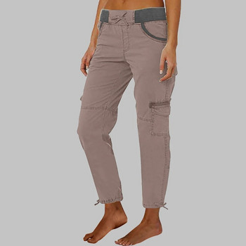 Дамски тесни панталони с висока талия, джобове, дамски тесни панталони, карго, бойни работни панталони, долнище, дрехи с голям размер 2023 г.