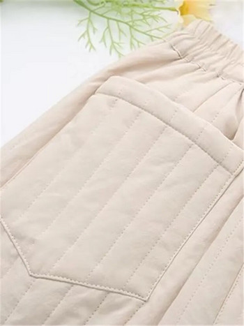 Plus Size Γυναικεία Ρούχα Χειμερινό Παντελόνι Ελαστική Μέση Παντελόνι με Βαμβάκι και Παχύ Ενδιάμεσο Παχύ Παντελόνι Θερμικό 4XL