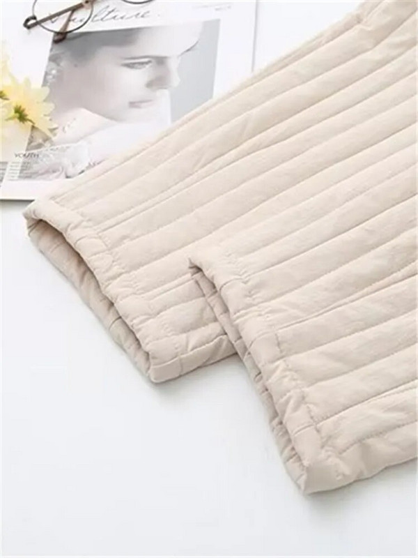 Didelio dydžio moteriški drabužiai žieminės kelnės Elastinės juosmens kelnės su medvilne ir pastorintu tarpsluoksniu pastorintos termo kelnės 4XL