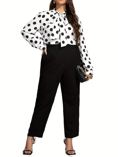 Uued kevadsuvised naiste pluss suuruses tänavastiilis kõrge elastsusega moekujundusega kõrge vöökohaga sirged püksid