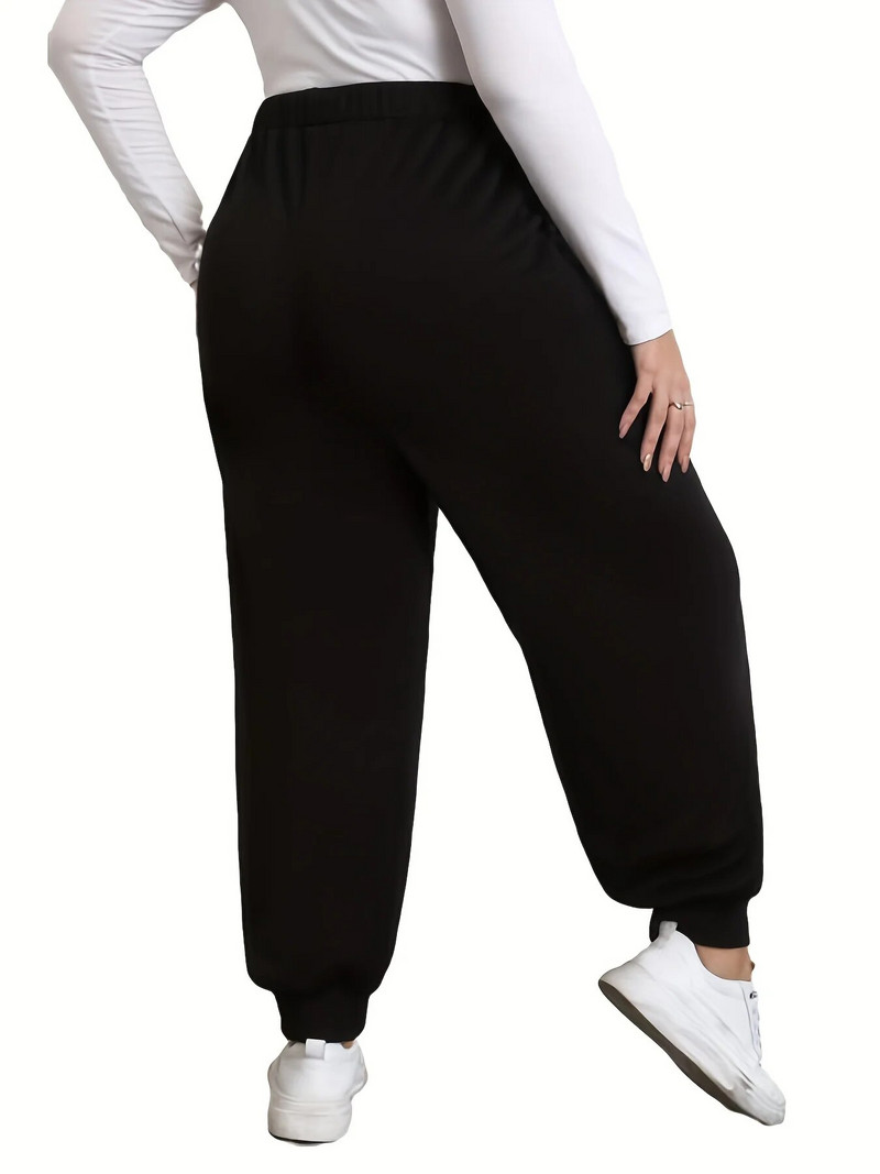 Vasarinės naujos moteriškos plius dydžio elegantiško stiliaus kišeninio dizaino vienspalvės laisvalaikio temperamento devynių taškų kelnės