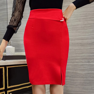 FariyShely suvine must miniseelik kontoririided Naiste pliiatsseelikud Lady Sexy 2023 kõrge vöökohaga Bodycon lõhikuga seelik suures suuruses