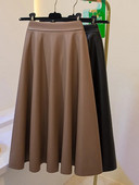 Suures suuruses 4XL Pu-nahast pikad seelikud naistele, kõrge vöökohaga A-line soliidsed seelikud kontoris naistele elegantsed ja stiilsed sügisseelikud