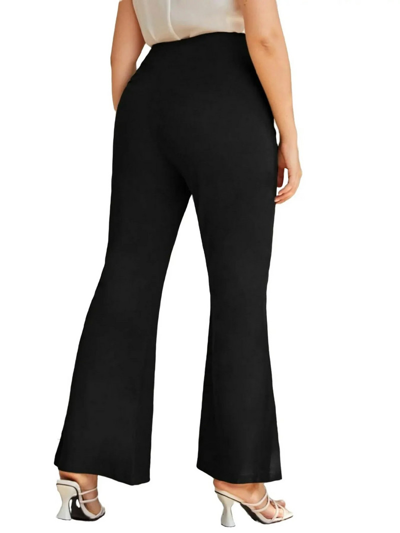 Ljeto 2023., nove velike veličine, elegantne temperamentne visoko elastične jednobojne rogaste hlače