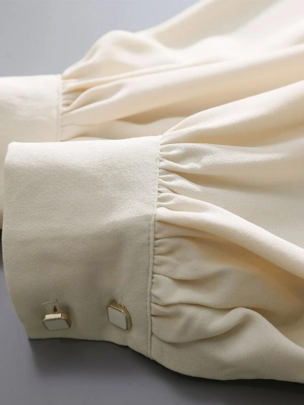 HOUZHOU Sweet Kawaii pluus Lolita armsad volangid Elegantsed vintage pikkade varrukatega särgid Naiste vabad vabaaja Peter Pan kraega topid