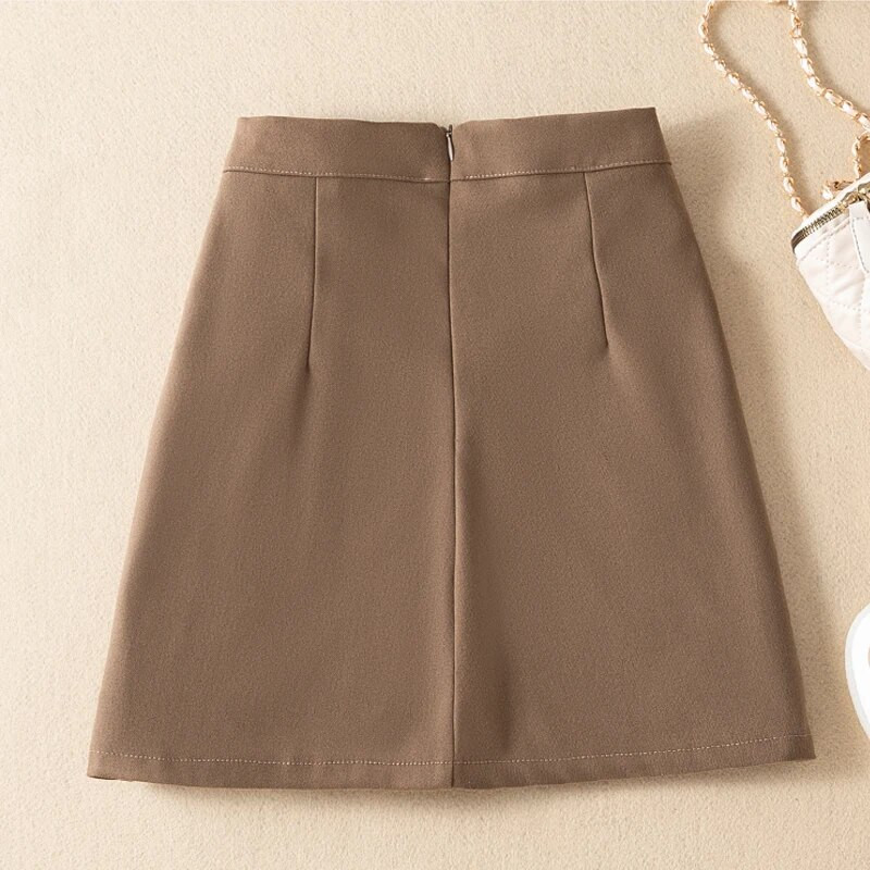Fusta plisată de lână cu talie înaltă pentru femei, toamnă și iarnă 2023, stil coreean, culoare solidă, modă, elegantă, lejer, plus mărime