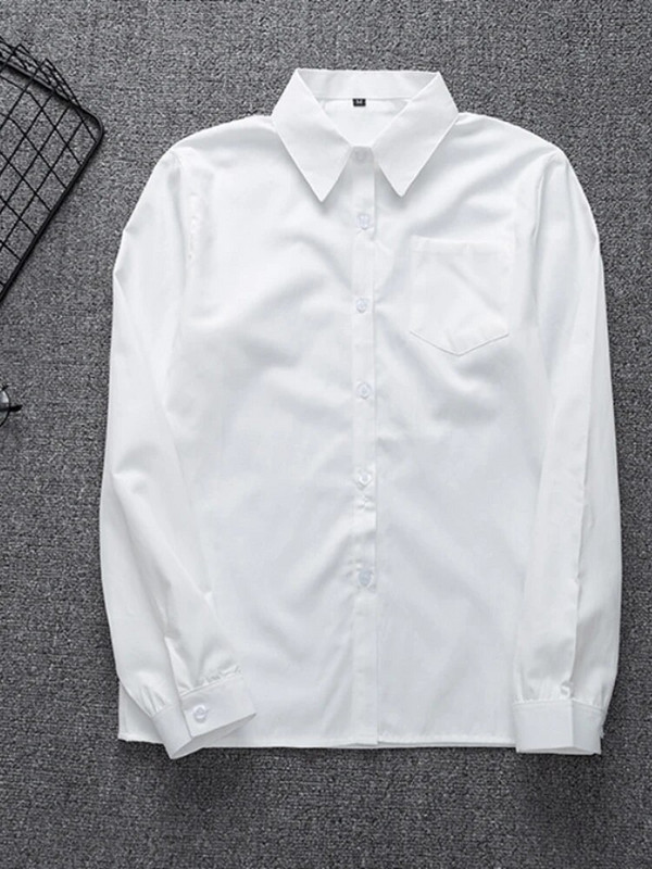 Zoki valge naiste särk Moodne pikkade varrukatega vabaaja kaelarihm Naiste pluus avara taskunööbiga kontori naiste elegantsed topid