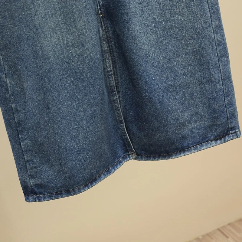 S-5xl Vintage teksaseelikud kevadsügis pluss suurusega kõrge vöökohaga A-line naiste seelikud keskmise pikkusega lõhikuga naiste teksaseelikud