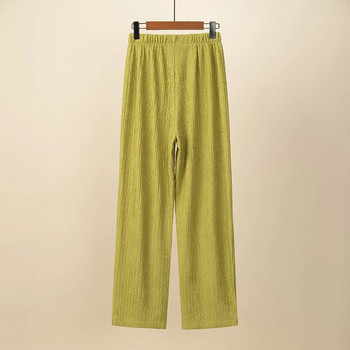 Големи размери Панталони с прави крачоли Дамско облекло Свободно жакардово долнище с висока талия и извити панталони Пролет Лято 2023 г.