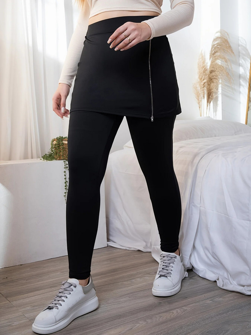 Pavasarį ir rudenį naujos moteriškos plius dydžio gatvės stiliaus moteriškos šoninės užtrauktuko mados dizaino stiliaus vienspalvės devynių minučių kelnės