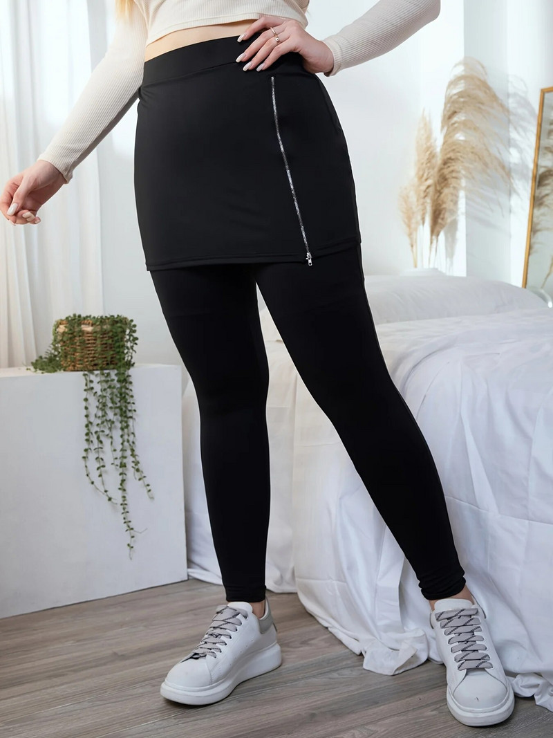 Pavasarį ir rudenį naujos moteriškos plius dydžio gatvės stiliaus moteriškos šoninės užtrauktuko mados dizaino stiliaus vienspalvės devynių minučių kelnės