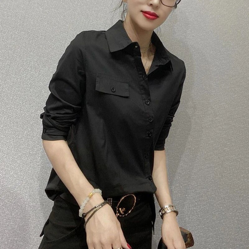 Kevadsügisene ülisuur kontor Daam Elegantne moenööbid Naiste pikkade varrukatega särk, mis sobib vabaaja pluus Naiste riided