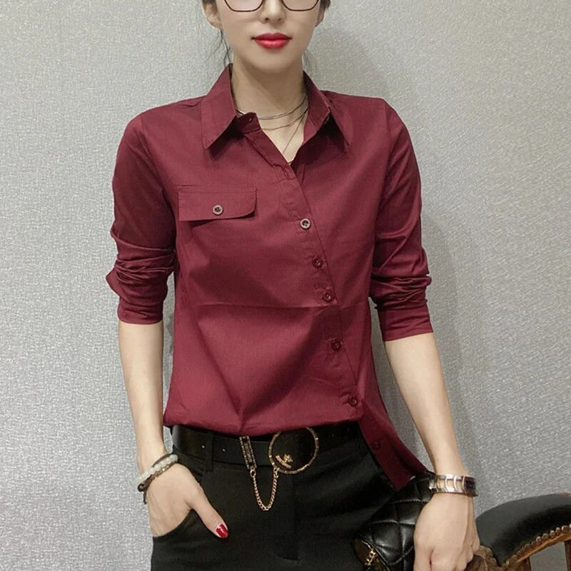 Kevadsügisene ülisuur kontor Daam Elegantne moenööbid Naiste pikkade varrukatega särk, mis sobib vabaaja pluus Naiste riided