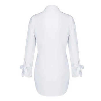 Ανοιξιάτικα μακρυμάνικα μπλουζάκια Γυναικεία casual πουκάμισο Top πουκάμισο με πέτο Μόδα μονόχρωμη μπλούζα μπλούζα μπλούζες Μπλούζες Γυναικεία ρούχα