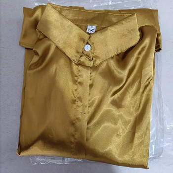 Επώνυμα Ποιότητα πολυτελές γυναικείο πουκάμισο Κομψό μακρυμάνικο πουκάμισο με κουμπιά γραφείου Momi μεταξωτό κρεπ σατέν μπλούζες Γυναικεία τοπ