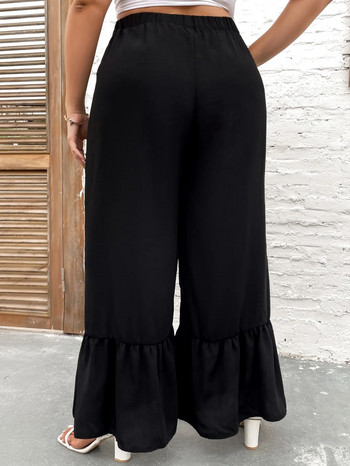 Многослойни панталони с подгъва с колан и висока талия Finjani Дамски панталони с голям размер