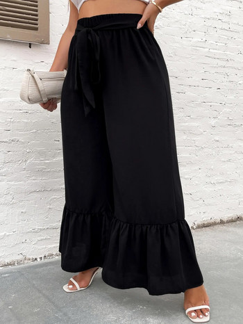 Γυναικείο παντελόνι με ζώνες Finjani με ψηλόμεσο στρίφωμα Plus Size