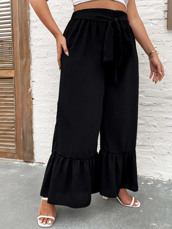 Γυναικείο παντελόνι με ζώνες Finjani με ψηλόμεσο στρίφωμα Plus Size
