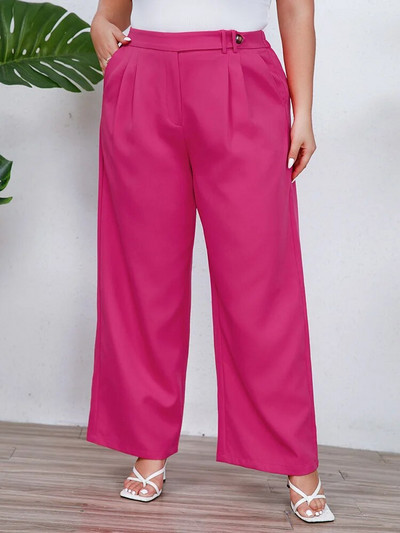 GIBSIE suures suuruses kleitpüksid naistele Kevadsuvel tööl vabaaja kõrge elastse vöökohaga taskutega pikad laiad püksid