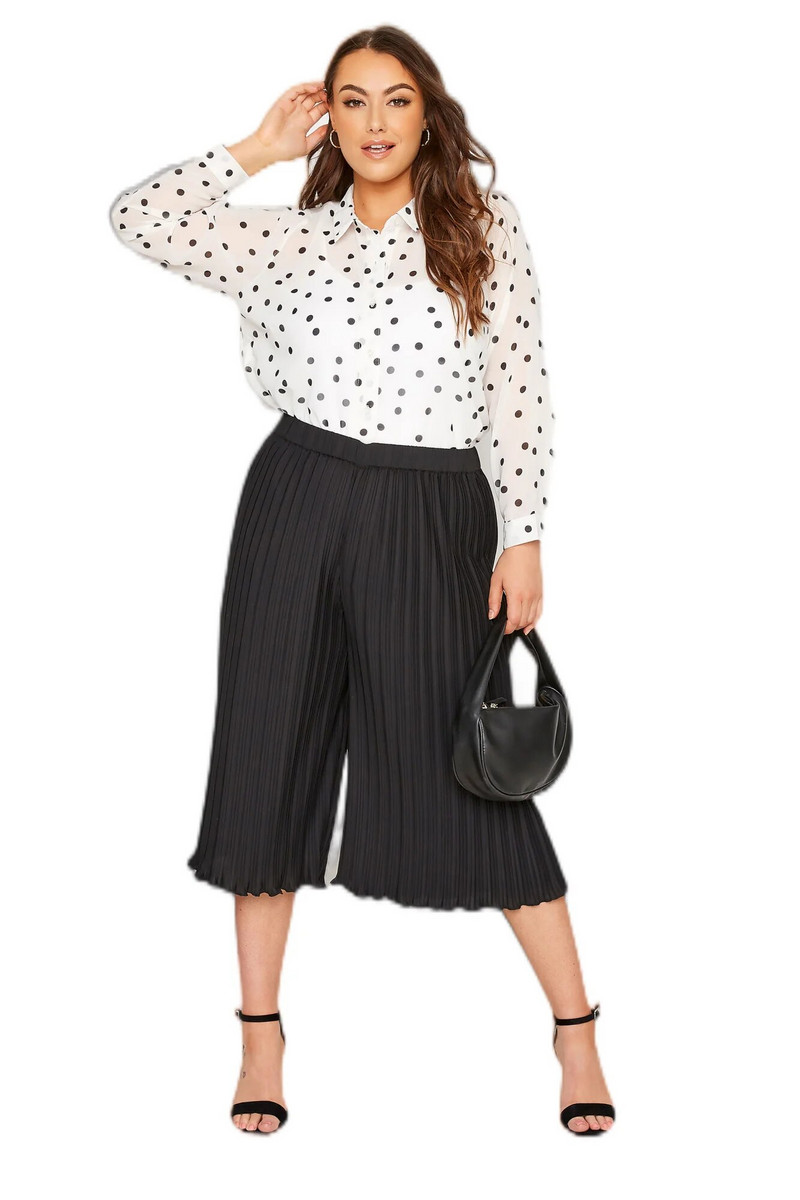 Didelio dydžio vasarinės elegantiškos klostuotos kaprio kelnės moteriškos laisvalaikio elastinės aukšto juosmens plačios kelnės sutrumpintos didelio dydžio 5XL 6XL