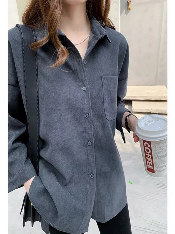 Didelio dydžio korėjietiško stiliaus palaidinės drabužiai ilgomis rankovėmis Biuro rudens marškiniai Moteriški marškiniai Žieminiai drabužiai Elegantiškos moteriškos palaidinės