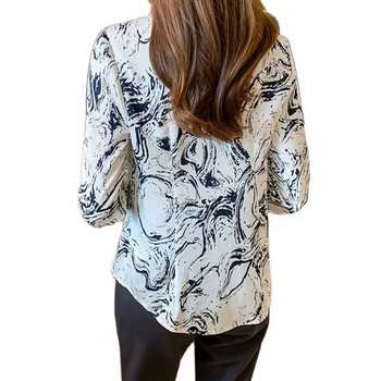 Модни дамски ризи с щампи Дамски блузи с копчета Пролет Есен Ризи с дълъг ръкав Топове Blusas Mujer