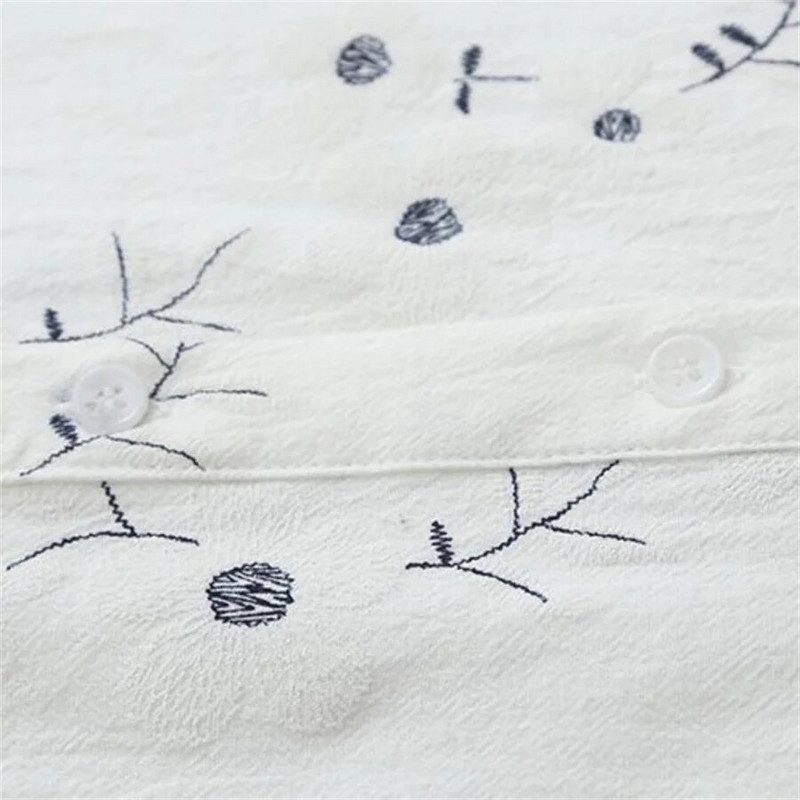 Vez Žene Proljeće Ljeto Stil Pamuk i linecn Bluze Košulje Ženske ležerne samostojeće boje Dugi rukavi Blusas Topovi DF2983