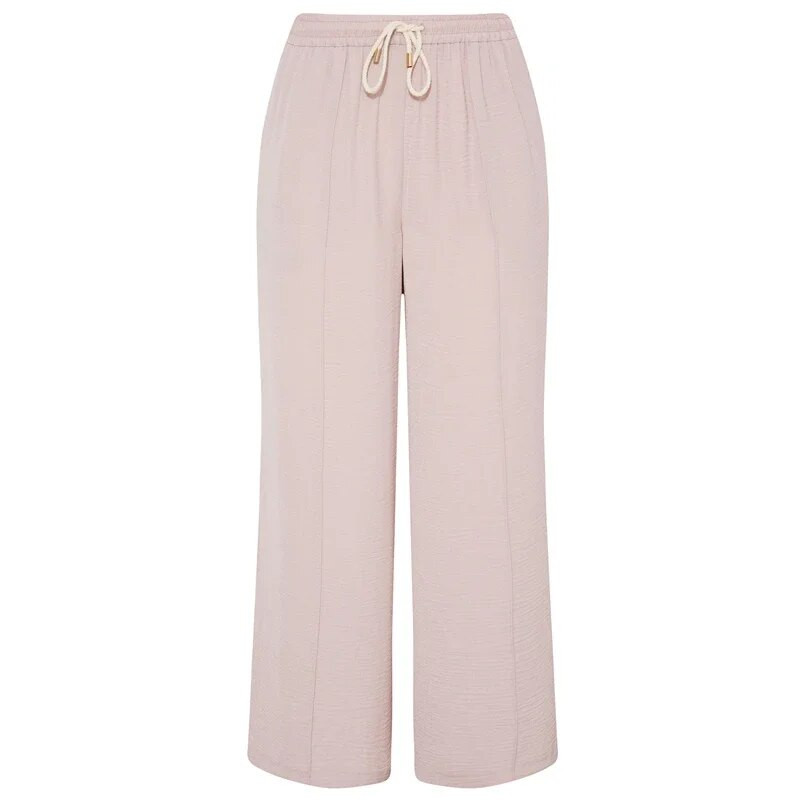 Μεγάλο μέγεθος Ελαστικό κορδόνι Μέση Καλοκαιρινό Φαρδύ Κομψό φαρδύ παντελόνι στο πλάι τσέπη ελαφρύ casual ίσιο παντελόνι 4XL 5XL