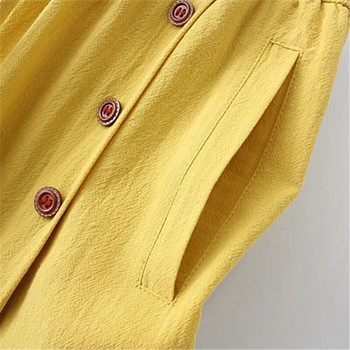 Голям размер панталон с джобове Естествена памучна и ленена материя Еластична талия Панталони в бонбонени цветове Летни клинове Fatlady Summer