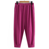 Didelio dydžio haremo kelnės Moteriški drabužiai Ledinis šilkas, plonas kulkšnis, apačia išlenktos kelnės 2023 m. vasara