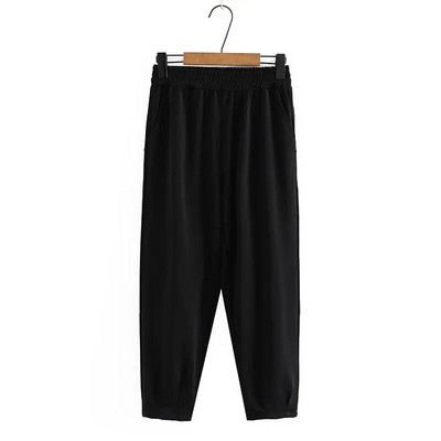 Didelio dydžio haremo kelnės Moteriški drabužiai Ledinis šilkas, plonas kulkšnis, apačia išlenktos kelnės 2023 m. vasara