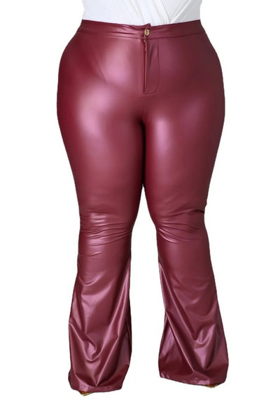 Suures suuruses naiste püksid, PU-nahast täispüksid, 2022. aasta sügis, naiste elegantsed püksid, naiste vabaaja püksid, hulgimüük