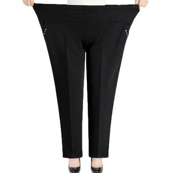 Plus Size XL-8XL Γυναικείο Παντελόνι Φθινοπωρινό Χειμώνα Νέο Ψηλόμεσο Ελαστικό Παντελόνι Χοντρό Plus Βελούδινο Ζεστό ίσιο παντελόνι