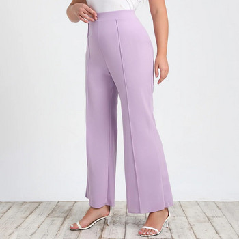 Plus Size Γυναικείο Φαρδύ Παντελόνι Μωβ Πλεκτό Ελαστικό Ψηλόμεσο Παντελόνι Casual Elegant Comfy Flare Slim Παντελόνι ouc1539